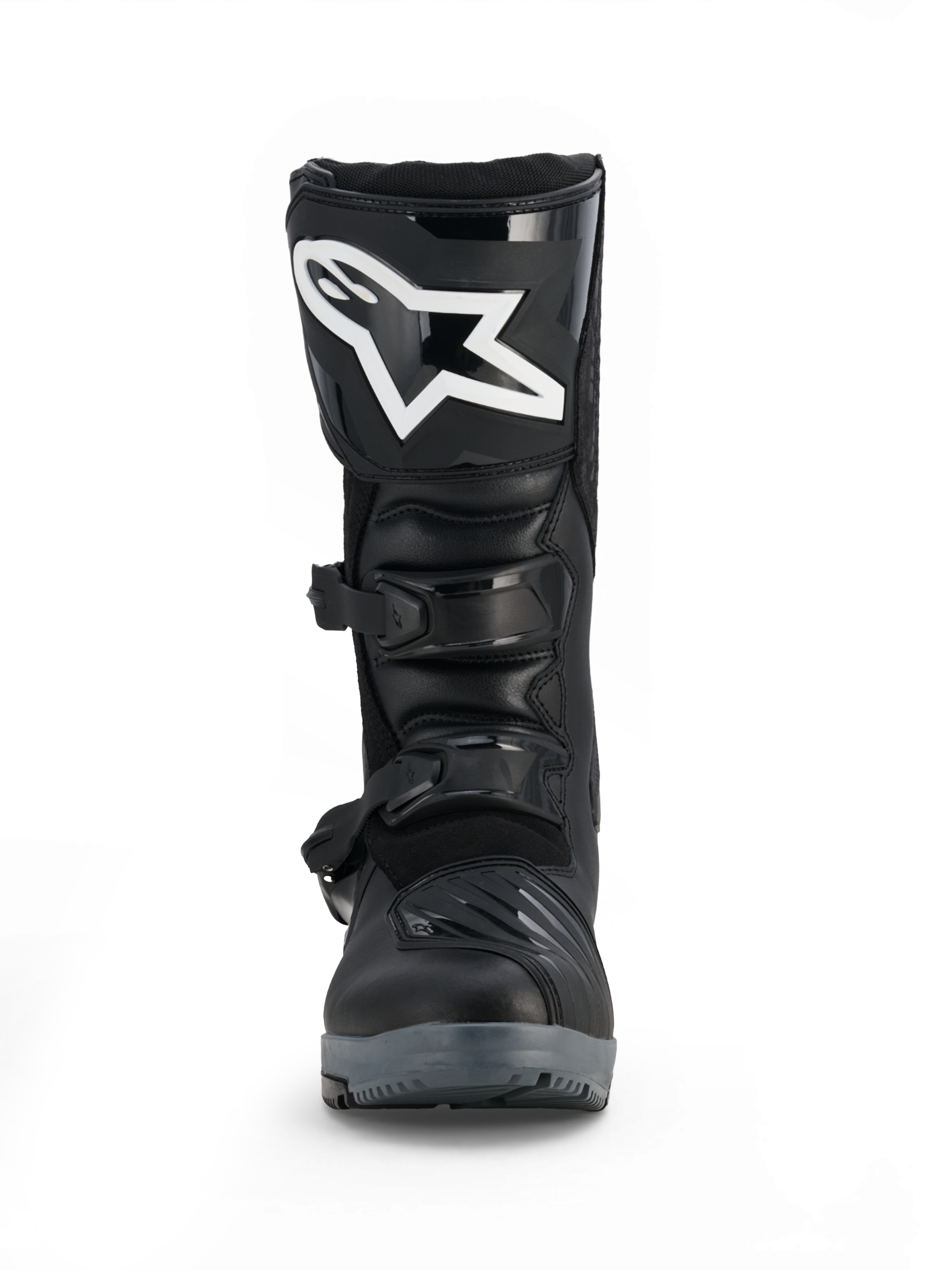Alpinestars Corozal V2 Adventure Drystar® Boots, black motorcycle adventure boot with protective shin plate, adjustable buckles and rugged all-terrain sole