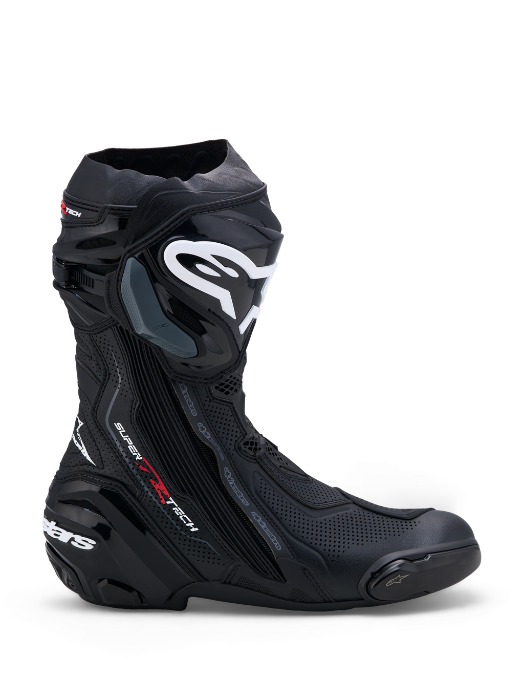 Supertech R Vented - Black Motorcycle Boots | Alpinestars®