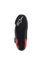 Alpinestars Supertech R LE Martinator R01 Vented Boots, Sole View, Black with White Astars Logo and Red Heel, Textured Rubber Compound for Grip, Racing Performance Footwear
