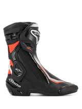 Alpinestars SMX Plus V2 stövlar, motorcykelracingstövlar för herr, svarta, vita och rödfluorescerande med Multi-Link Control.