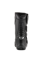 Alpinestars Radon Drystar® Boots, Black, Motorcycle Touring Boots, Rear view featuring accordion flex zones and silver logo on the heel, durable microfiber construction