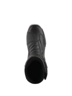 Alpinestars Radon Drystar® Boots, Black, top-down view of motorcycle touring boots featuring a reinforced shift pad and ergonomic toe box, sleek synthetic material for waterproof all-season performance