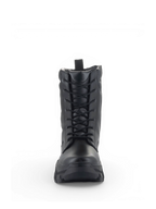 Alpinestars Ava Women's Boots, black leather urban motorcycle boots with front laces and a chunky elevated sole.
