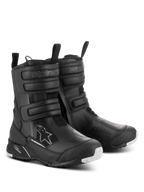 Alpinestars Women Stella RT-7 Touring Drystar® Boots, Black, waterproof motorcycle touring boots featuring triple Velcro straps, double-zip entry, and a rugged outsole with white accents.