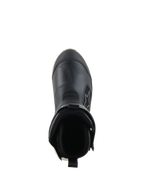 Alpinestars Stella RT-7 Touring Drystar® Boots, Women's Motorcycle Touring Boots, Black and White, top-down view looking into the boot opening, featuring a padded collar, rear pull tab, and durable microfiber upper with Alpinestars branding.