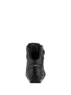 Alpinestars Faster-3 Drystar® MC-skor, Black Cool Gray, vy bakifrån som visar hälförstärkning, reflexdetalj och innerfoder, vattentät mikrofiberkonstruktion för vägkörning