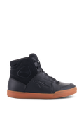 Alpinestars Chrome Drystar® skor, urbana motorcykelskor, svarta med gummisula, high-top design med paneler i premiumläder och mocka, avslappnade skyddsskor i street-stil