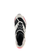 Alpinestars CR-X Drystar® körskor för dam, vit, mellangrå, svart och Diva Pink, vy uppifrån som framhäver snörningen och det inre fodret, atletisk löparskoinspirerad design med rosa detaljer, vattentäta motorcykelskor