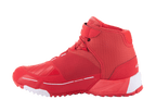 Alpinestars MM93 CR-X Drystar mc-skor, motorcykelskor, klarröda och vita, sidoprofil, smidig atletisk design med förstärkt växelområde, vita detaljer på häl och tå på röd sula, urbana mc-skor för vägkörning