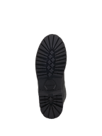 Alpinestars Turnstone Shoes, Black, bottom view of the rugged rubber outsole featuring a deep star-pattern tread and debossed Alpinestars logo, durable urban motorcycle riding footwear