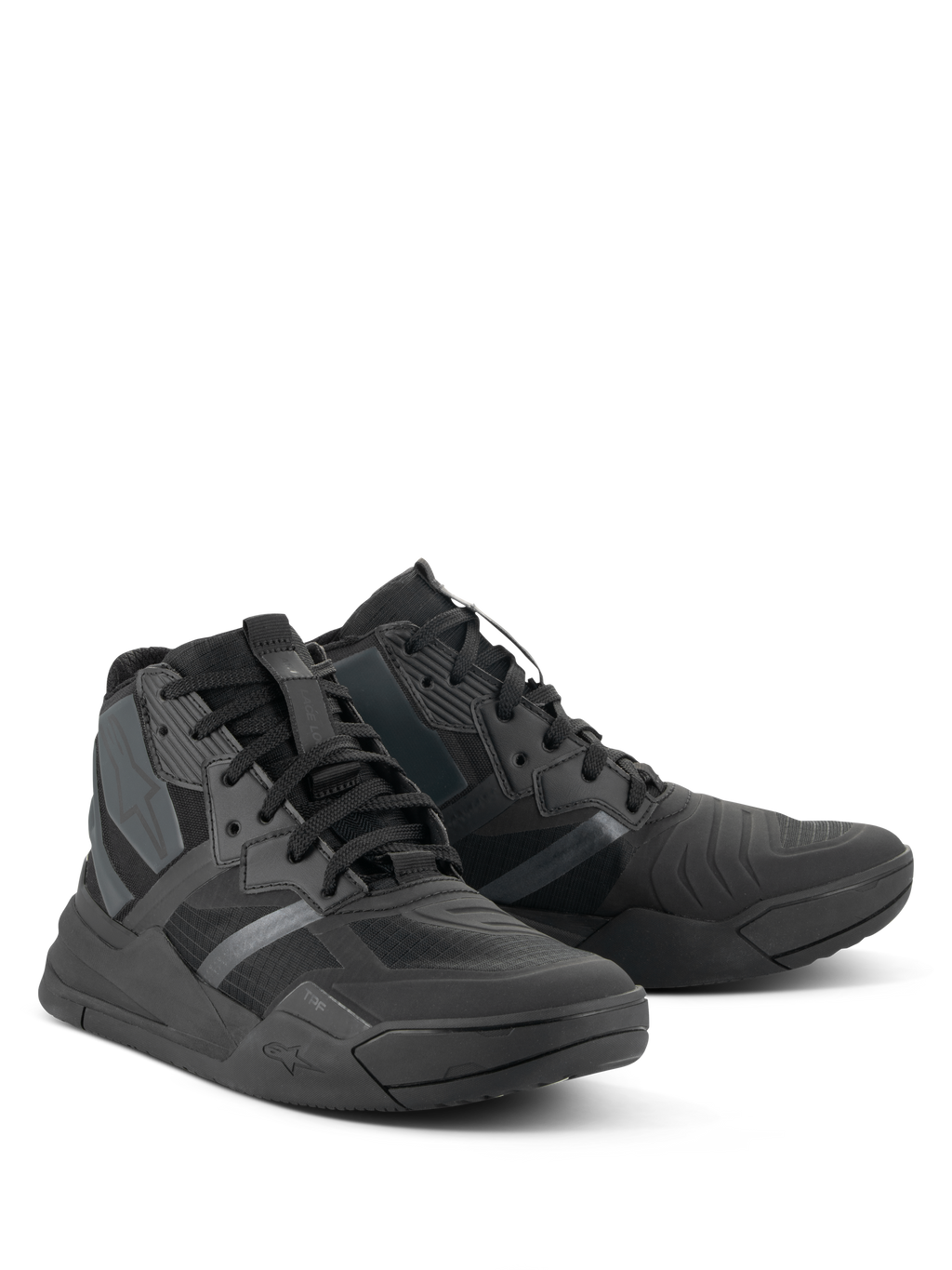 Alpinestars Speedflight Shoes, Performance Riding Shoes, Black Black, street-sport styled sneakers with ripstop upper, seamless panels, and chunky protective sole, urban motorcycle footwear