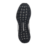 Alpinestars Meta Road V2-skor, vy underifrån av yttersulan, svart och grått kamouflagemönstrat nabbat greppmönster, vit Alpinestars-logotyp, slitstark gummisula för bra grepp på olika underlag