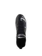 Alpinestars Tech-1 Z V3 Shoes FIA, Auto Racing Shoes, Black and Silver, overhead view showing speed lacing system and Alpinestars branding, professional bovine leather motorsport footwear