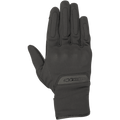 Alpinestars Stella C1 Windstopper V2-handskar, urbana motorcykelhandskar för dam, svarta, vy från ovansidan, med diskret integrerat knogskydd, präglad logotyp på manschetten och vindtät GORE-TEX Windstopper-textil