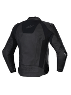Alpinestars Missile V3 läderjacka, svart motorcykeljacka för racing, baksida med stretchpaneler och premium nötläder