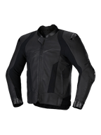 Alpinestars Missile V3 läderjacka, svart mc-skinnjacka för herrar, CE-certifierad med premium nötläder och Tech-Air Ready-design