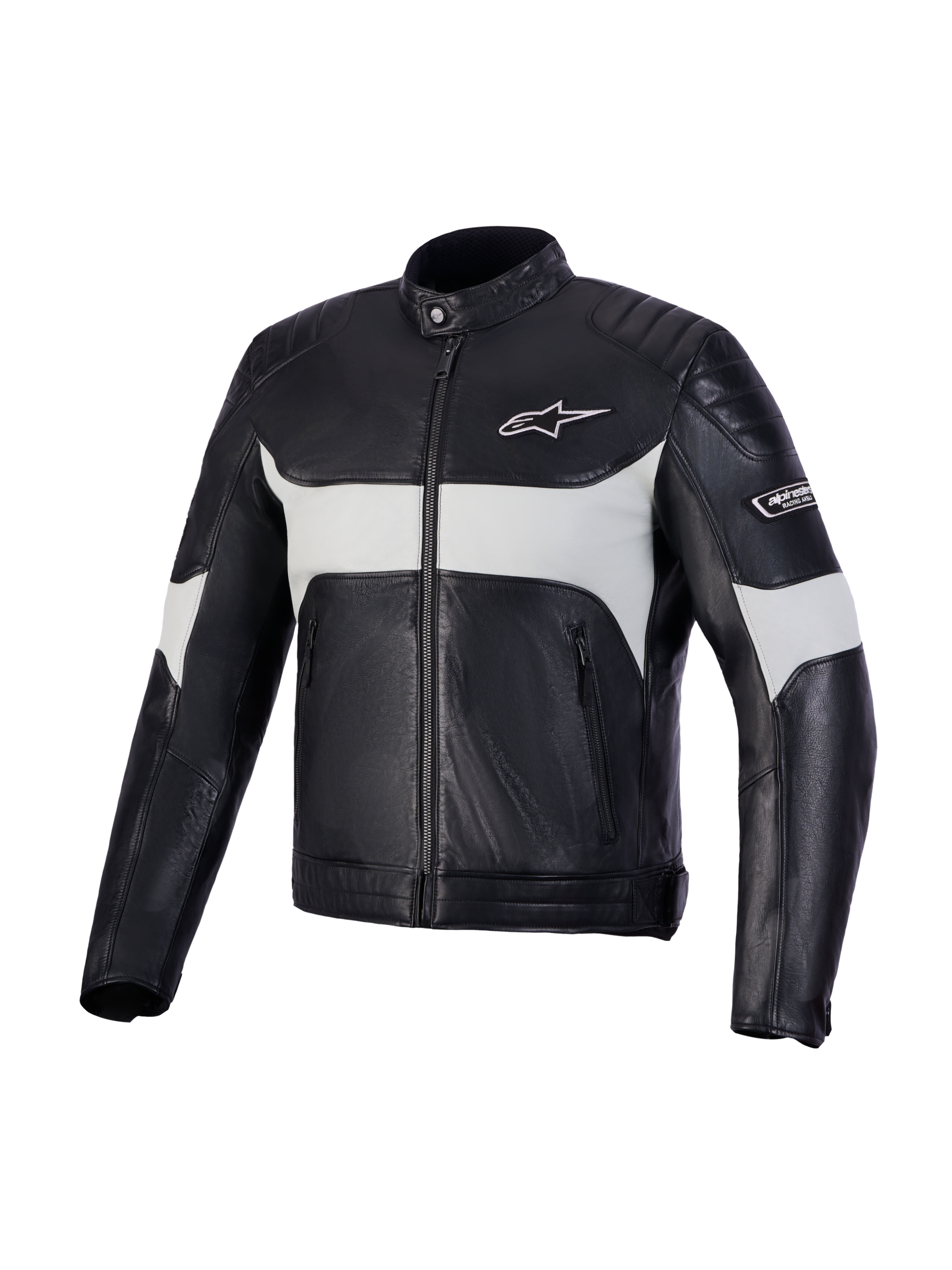 Revern - Black Gray Motorcycle Leather Jacket | Alpinestars®