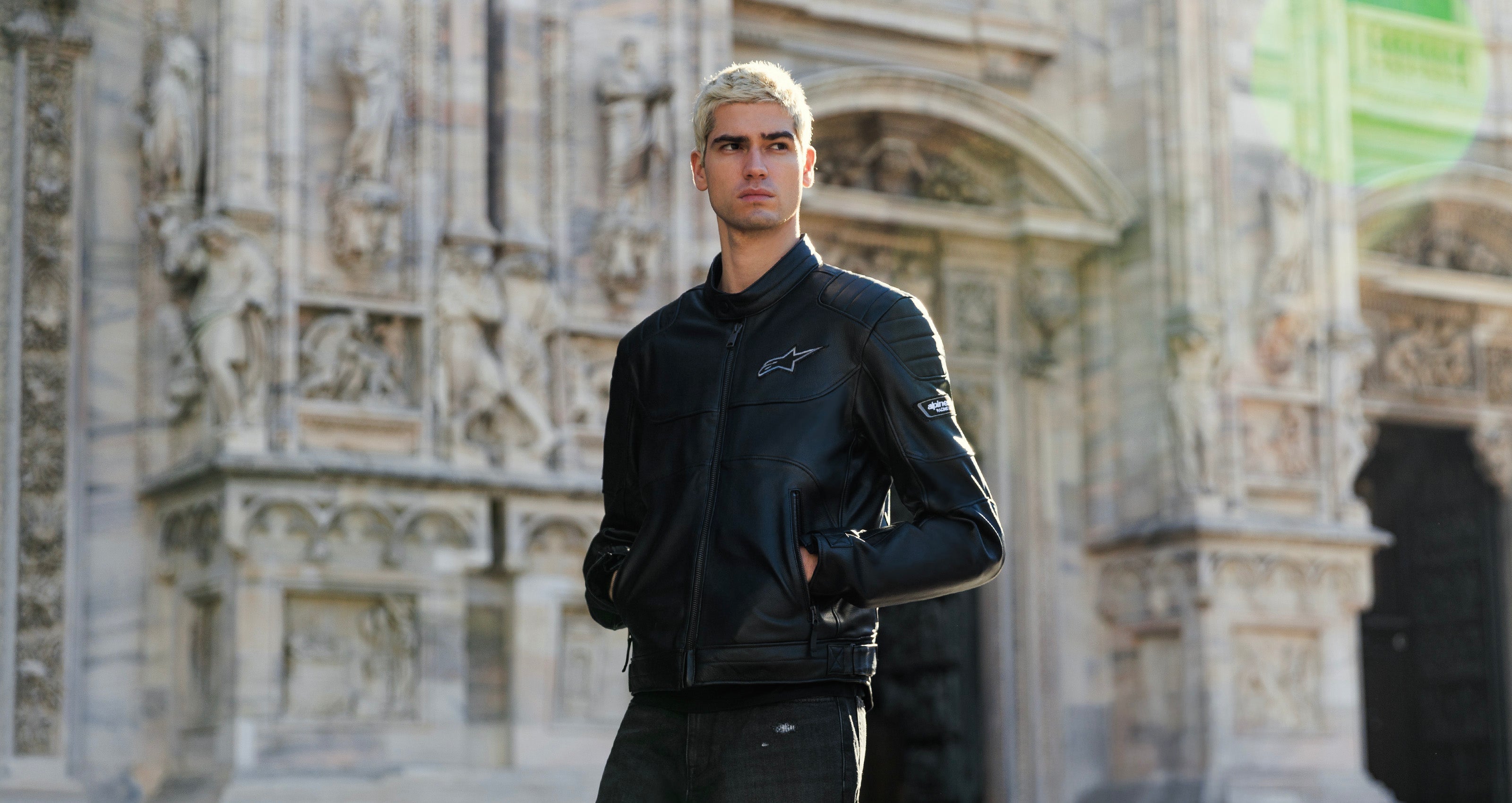 Revern - Black Gray Motorcycle Leather Jacket | Alpinestars®