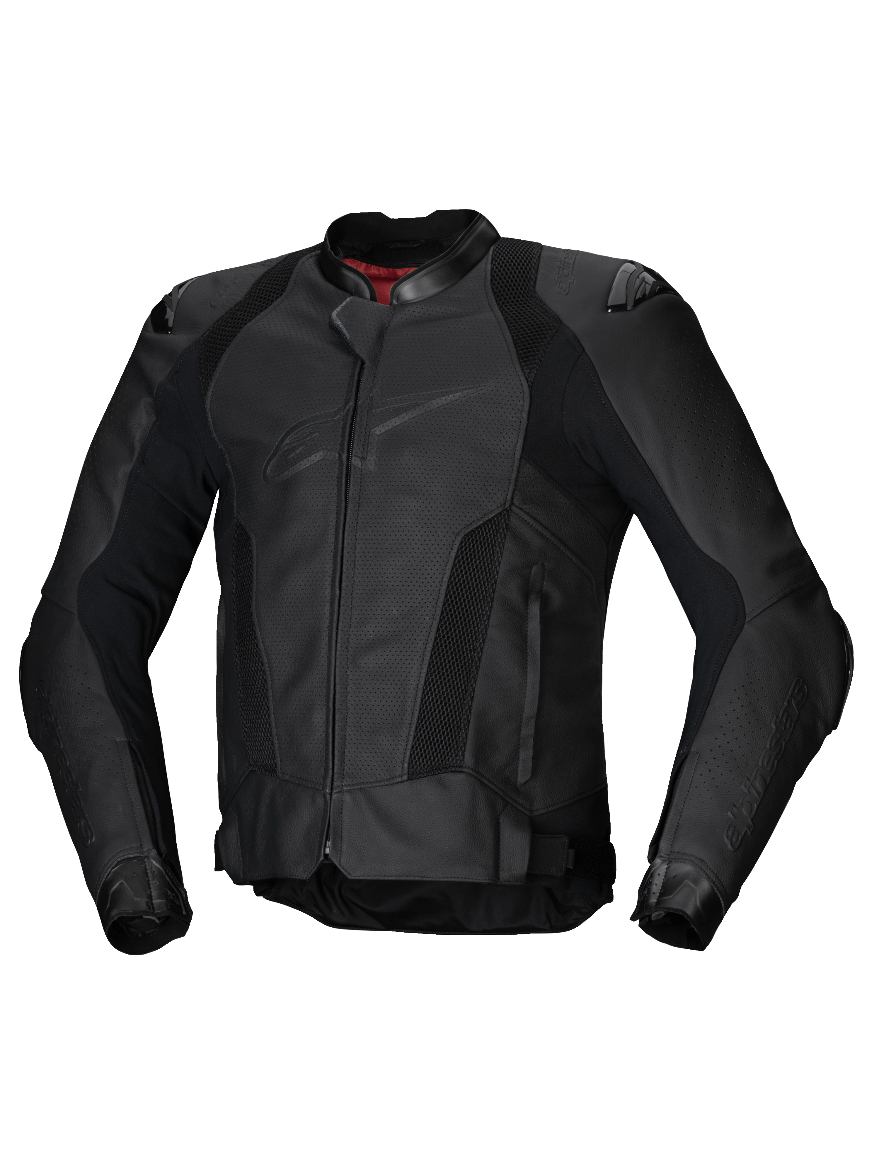 Alpinestars Missile V3 Airflow skinnjacka, svart herr MC-jacka i perforerat premiumläder, CE-certifierad sportjacka med Tech-Air kompatibilitet