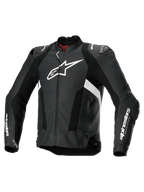 Alpinestars Missile V3 Airflow skinjacka, perforerad motorcykeljacka i svart och vitt, premium nötläder, CE-certifierad med skydd och Tech-Air-kompatibilitet