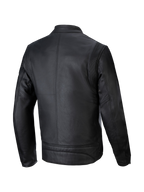 Alpinestars Dyno skinnjacka, urban motorcykeljacka för herrar, svart nötläder, vy bakifrån.