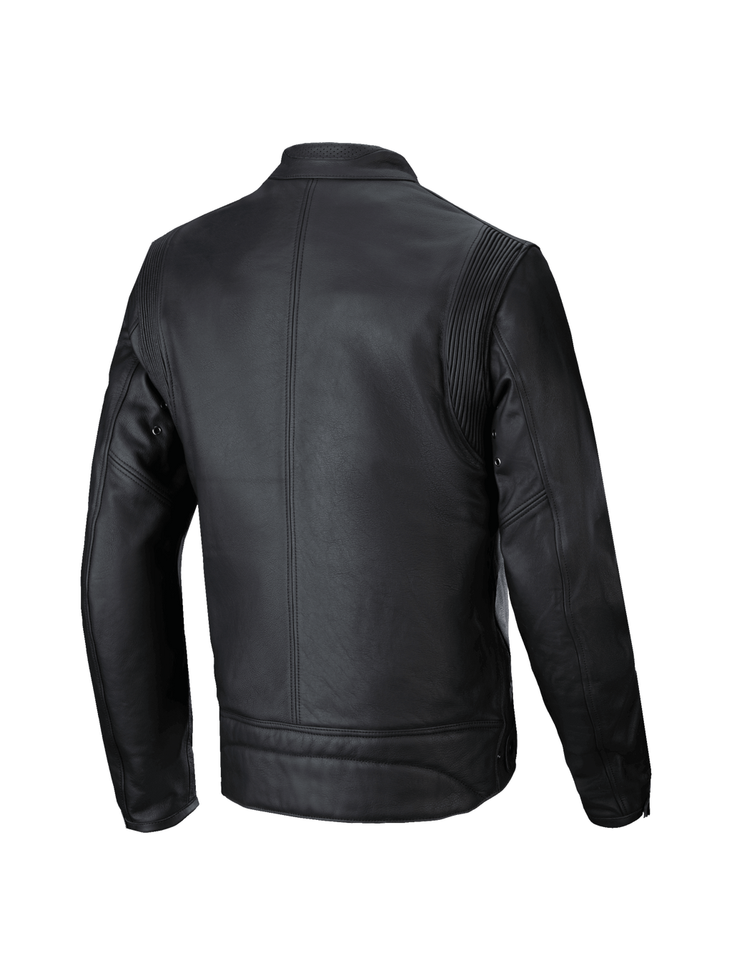 Alpinestars Dyno Läder Jacka, urban MC-jacka för herrar, svart premium nötläder, vy bakifrån, Tech-Air® Ready, klassisk design för motorcykelkörning