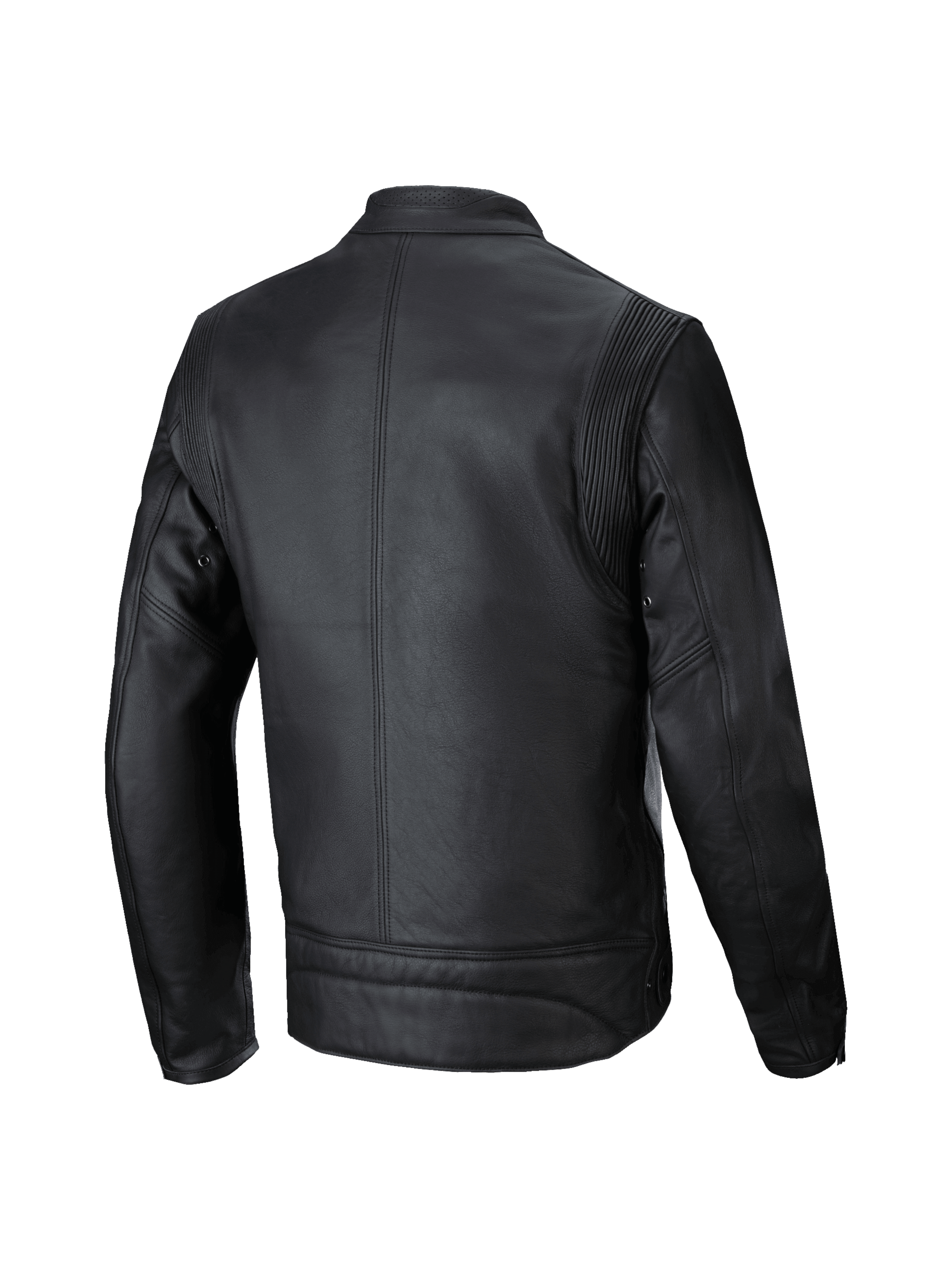 Alpinestars Dyno Läder Jacka, urban MC-jacka för herrar, svart premium nötläder, vy bakifrån, Tech-Air® Ready, klassisk design för motorcykelkörning