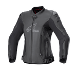 Alpinestars Stella GP Plus V4 läderjacka, dam MC-jacka för racing, svart, CE-certifierad kategori II AA, premium läderkonstruktion