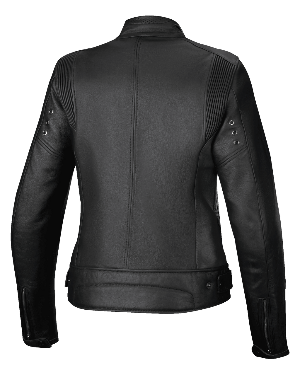 Alpinestars Stella Dyno skinnjacka, dammodell av motorcykeljacka för urban körning, baksida, svart, tillverkad i premiumläder