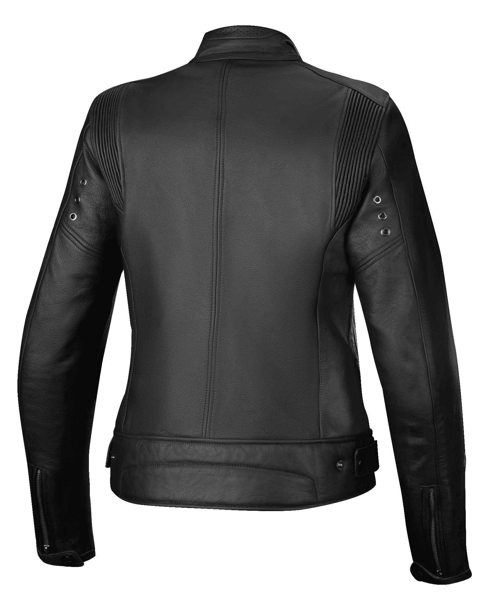 Alpinestars Stella Dyno skinnjacka, dammodell av motorcykeljacka för urban körning, baksida, svart, tillverkad i premiumläder