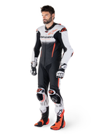 Alpinestars GP-R7 Skinnställ 1-Styck, motorcykelracingställ för herr, vit, svart och röd, i nötläder, CE-godkänd AAA.