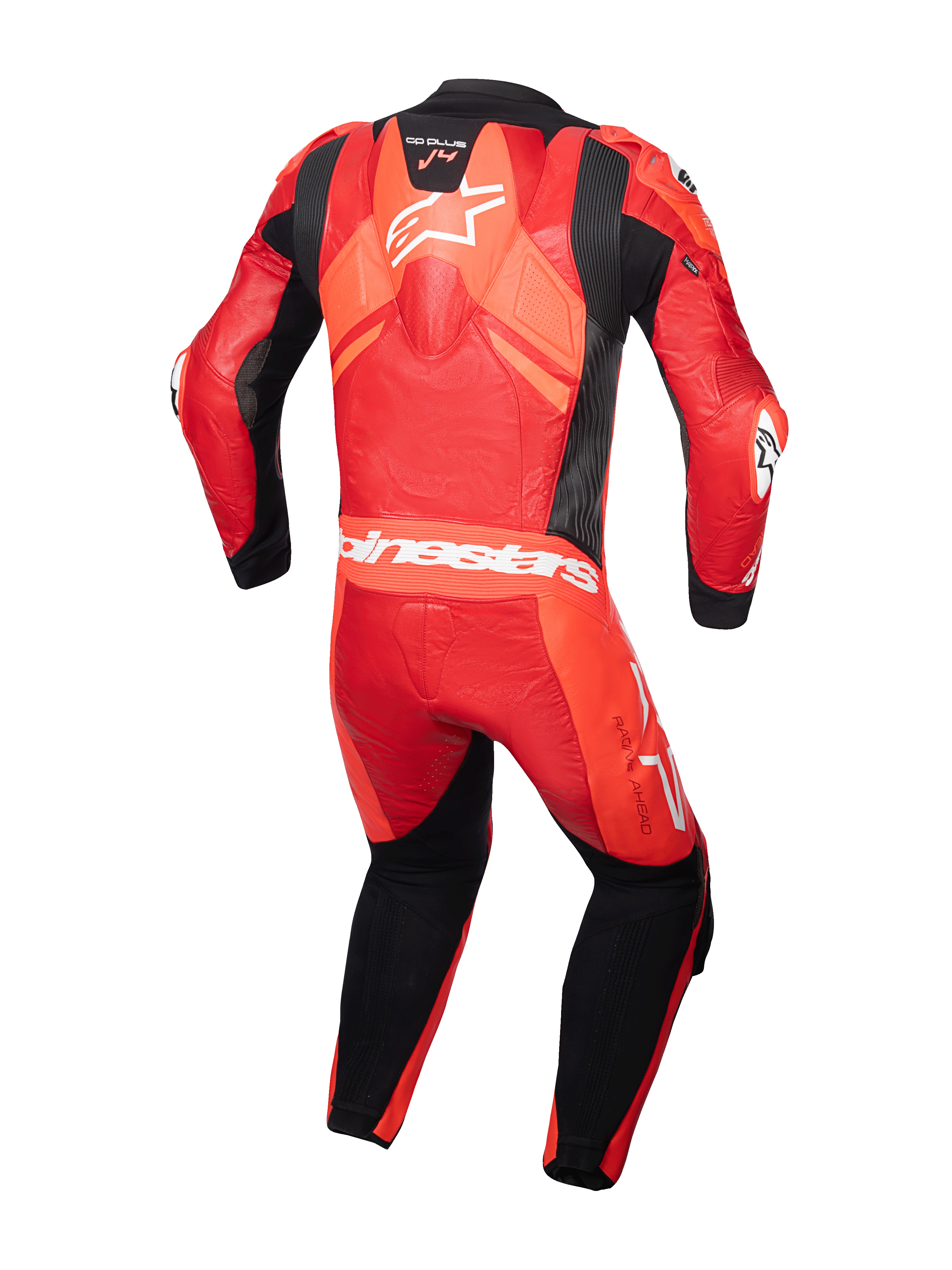 Alpinestars GP Plus V4 Sprint skinnställ, röd och svart herr-racingoverall med aerodynamisk puckel, CE-certifierad AAA.