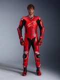 Alpinestars GP Plus V4 Sprint skinnställ, röd och svart motorcykelracingoverall för herr i premium läder, Tech-Air®-redo.