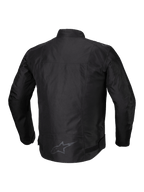 Alpinestars T-SPS V2 vattentät jacka, herrmotorcykeljacka i svart, baksida som visar reflekterande detaljer och förlängt ryggparti