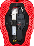 Alpinestars Tech-Air 5 Plasma reservpatron för airbag, svart ECU och vit uppblåsare i ett rött ribbat skal