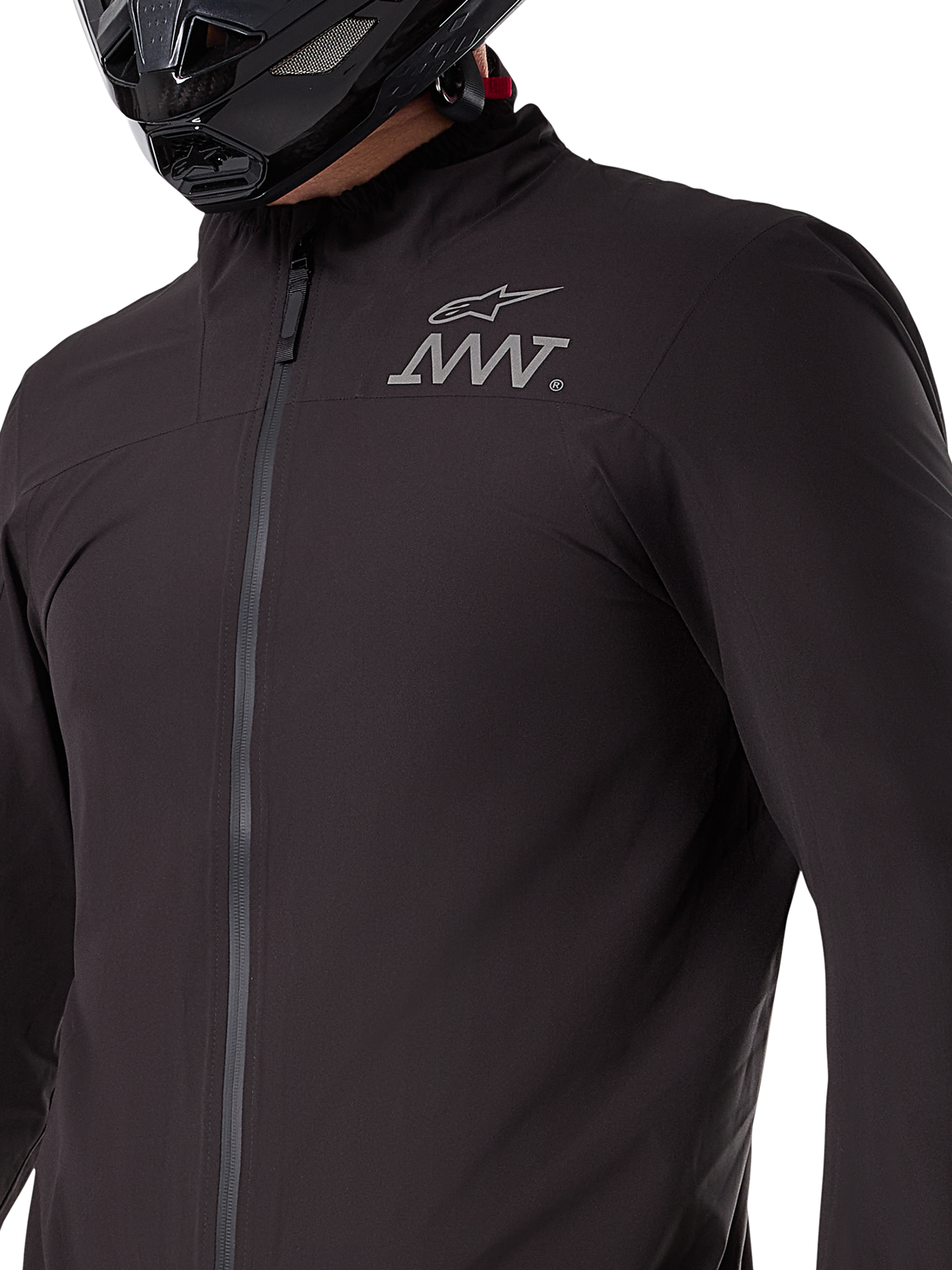 Alpinestars AMT-8 Stretch Drystar® XF jackfoder, svart vattentätt och vindtätt stretchlager, packbart tekniskt plagg för äventyrsmotorcykelkörning