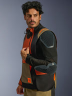 Alpinestars Halo Pro Drystar® XF laminerad jacka, Walnut Rust Black, modulär design med avtagbara ärmar som visar ventilerande mesh och integrerat Nucleon Flex Pro-skydd på axel och armbåge, äventyrstouring-motorcykelkläder