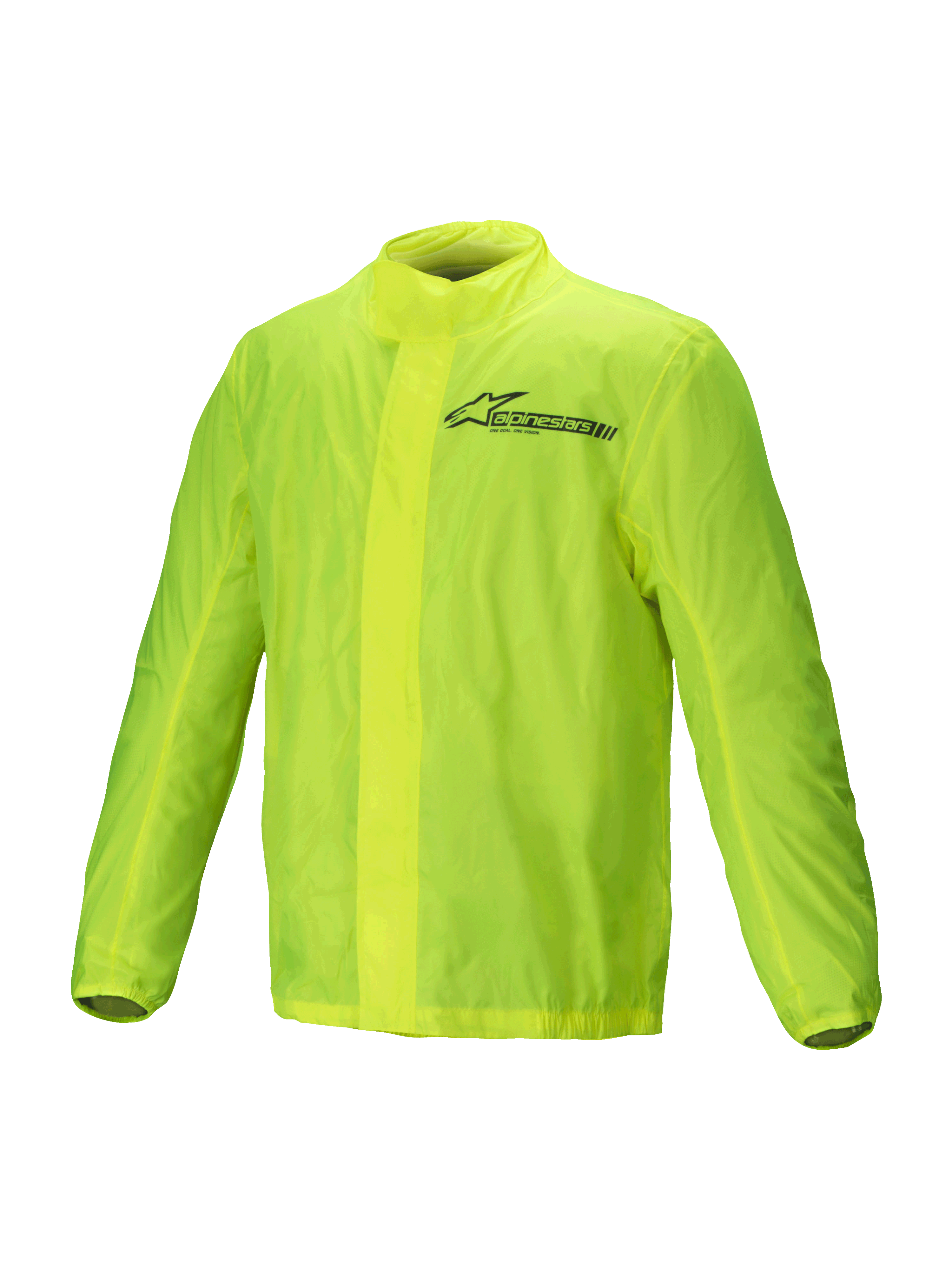 Alpinestars Hurricane Rain V2 Jacket, waterproof motorcycle rain jacket, Yellow Fluo, lightweight packable design with reflective Alpinestars wordmark detailing