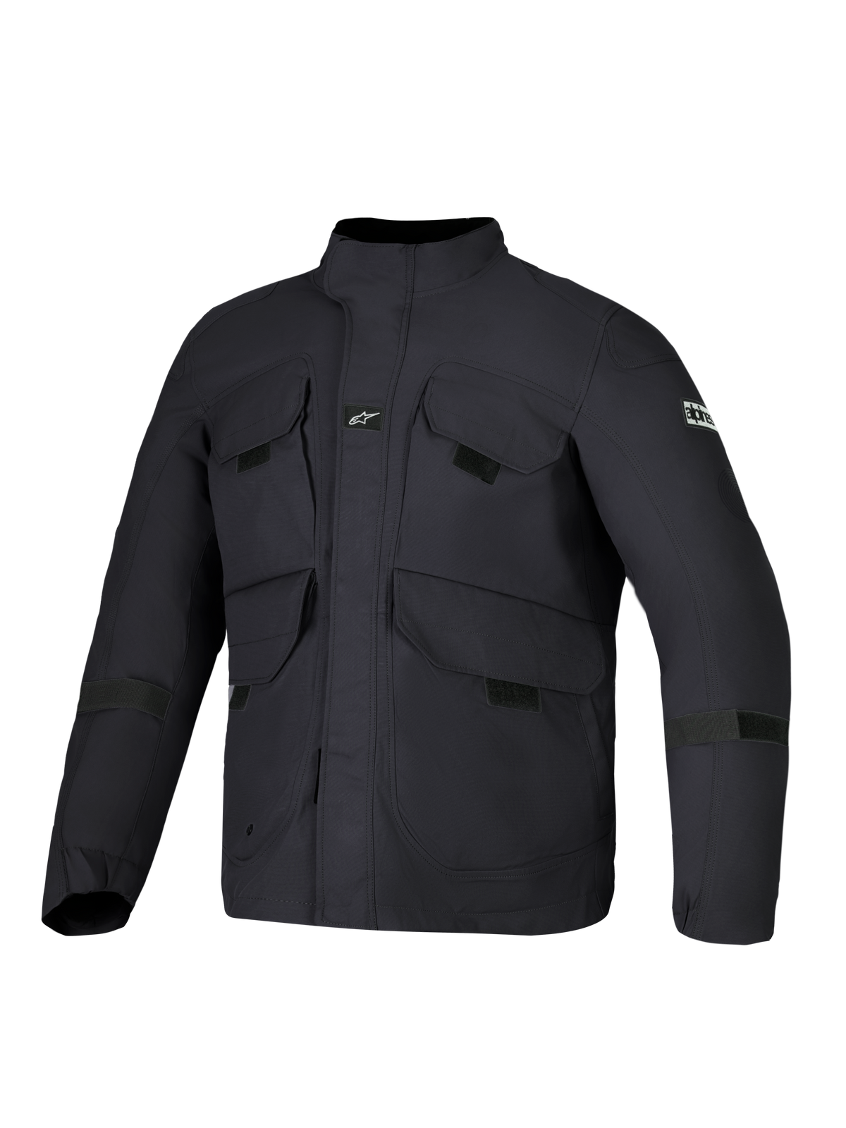 Alpinestars Altan Drystar Jacket, Black, urban contemporary waterproof motorcycle utility jacket featuring dual-entry cargo pockets and CE certified protection