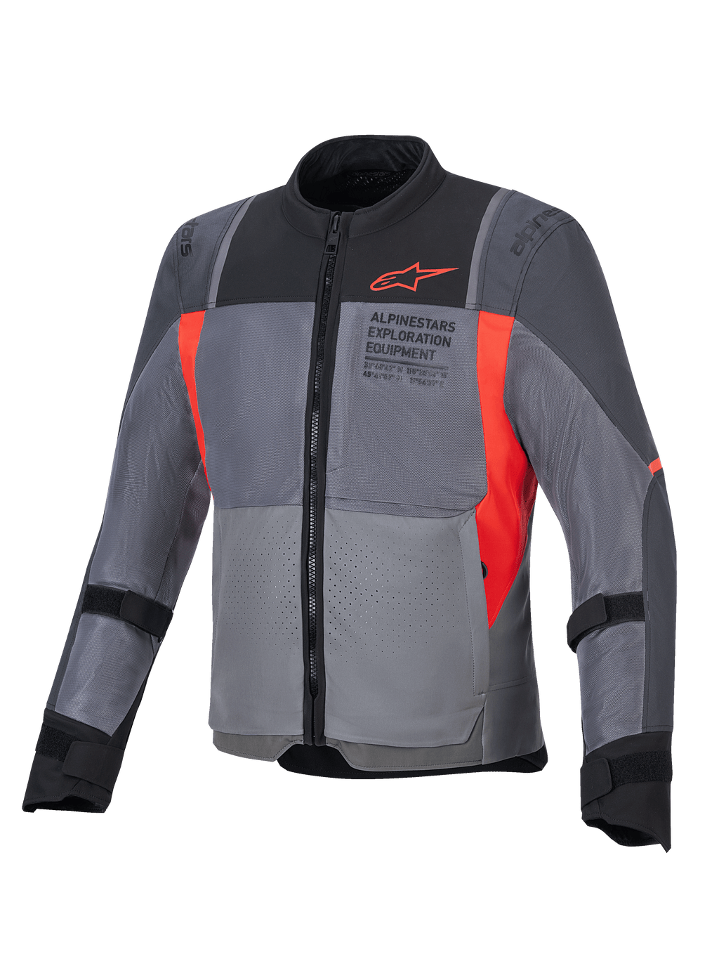 Alpinestars ST-2 Air jacka, grå och röd touringjacka i textil med meshpaneler för luftflöde och CE-certifierade skydd.