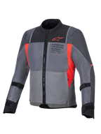 Alpinestars ST-2 Air jacka, grå och röd touringjacka i textil med meshpaneler för luftflöde och CE-certifierade skydd.