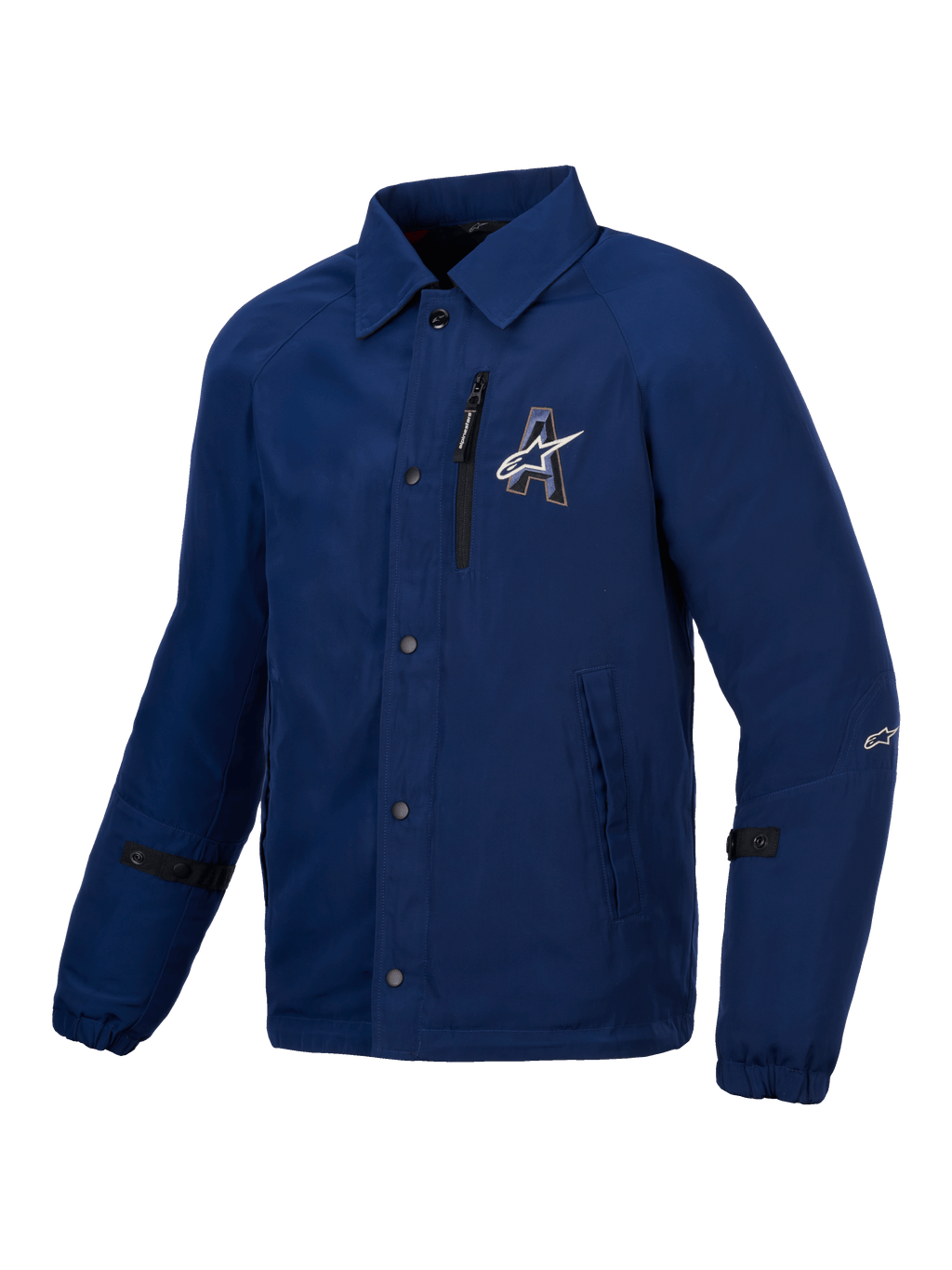 Alpinestars Revved vattenavvisande jacka, blå urban MC-jacka med coachjacka-stil och vattenavvisande satinkonstruktion