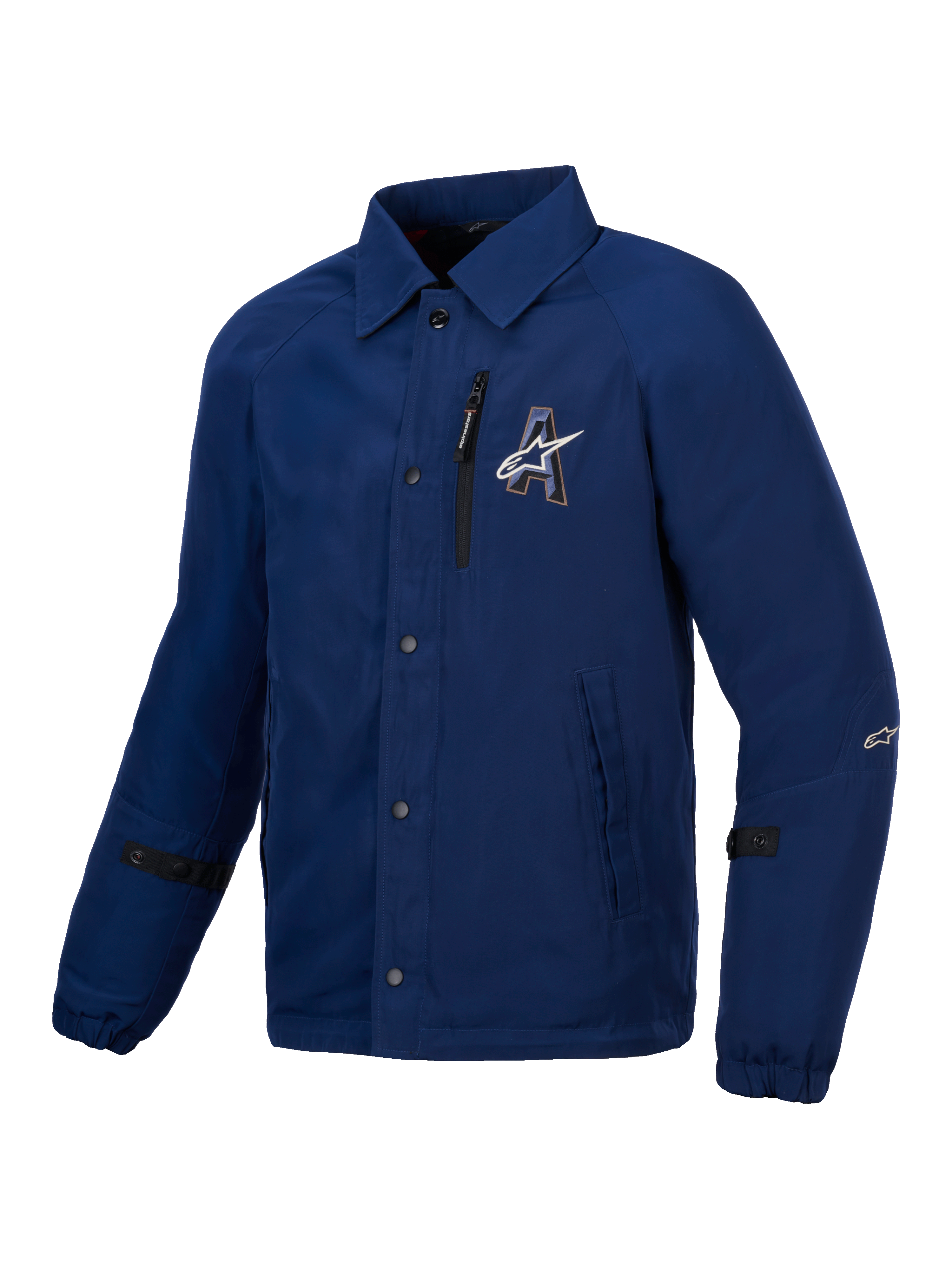 Alpinestars Revved vattenavvisande jacka, blå urban MC-jacka med coachjacka-stil och vattenavvisande satinkonstruktion
