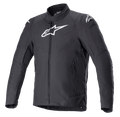 Alpinestars RX-3 vattentät jacka, svart motorcykeljacka, teknisk Ripstop CORDURA®-konstruktion, hög krage med hellång dragkedja, sidofickor med dragkedja, vita Alpinestars-logotyper på bröst och axlar, slimmad passform för vägprestanda