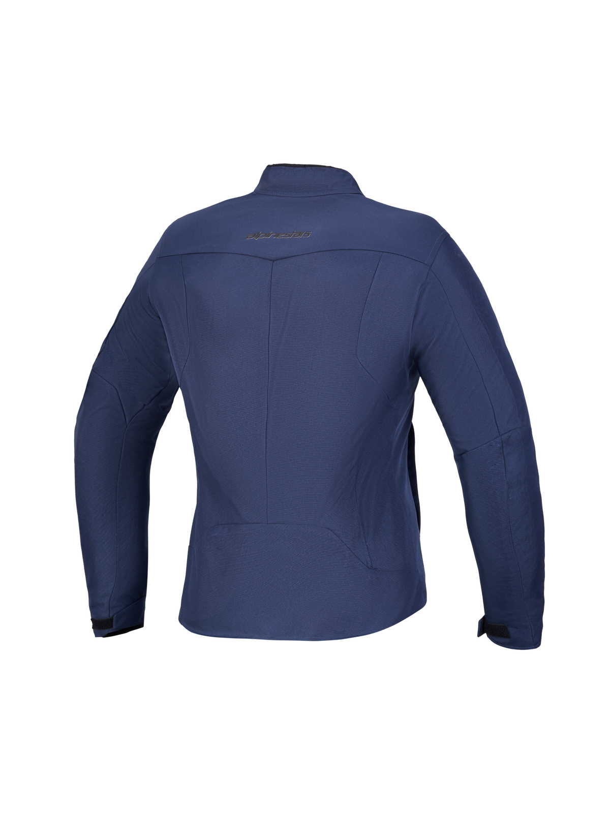 Alpinestars Stella C 1 Waterproof jacka, dam-MC-jacka för urban körning, bakifrån som visar 3D-mönster på ryggen och textildesign i blått