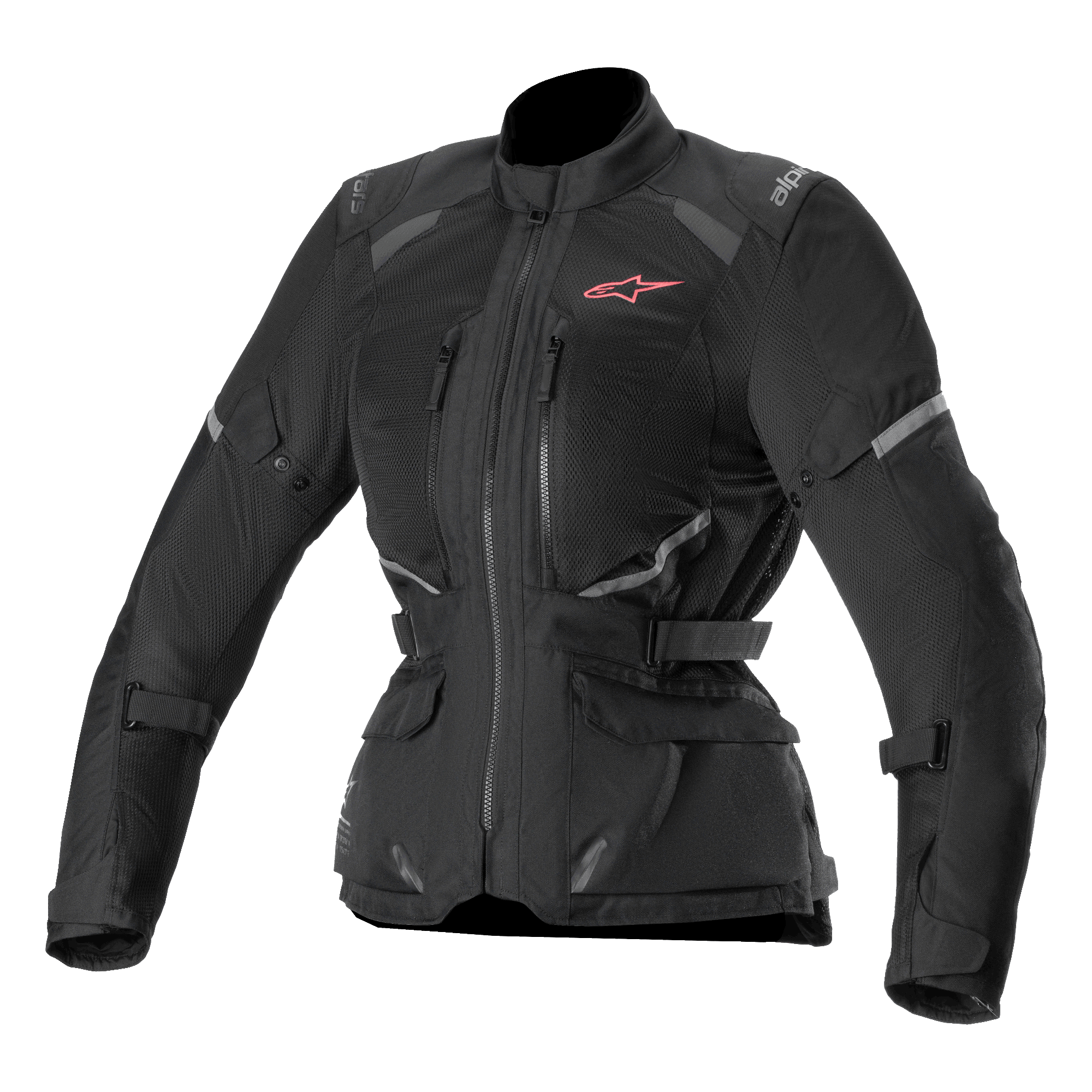Alpinestars Stella Andes Air Drystar jacka, damtouringjacka, svart, CE-certifierad textiljacka med omfattande meshventilation och Tech-Air-kompatibilitet
