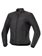 Alpinestars Stella T-SPS V2 Waterproof Jacket, motorcykeljacka för damer, svart, dragkedja fram, lågprofilkrage, diskreta logotyper på bröst och ärmar, slitstarkt textilmaterial med en figursydd sportig siluett, professionell körutrustning