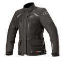 Alpinestars Stella Andes V3 Drystar damjacka, svart mörkgrå, adventure touring-motorcykeljacka, vattentät textilkonstruktion med flera cargo- och bröstfickor, justerbart midjebälte, hög krage och reflekterande detaljer för väderskydd i alla väder