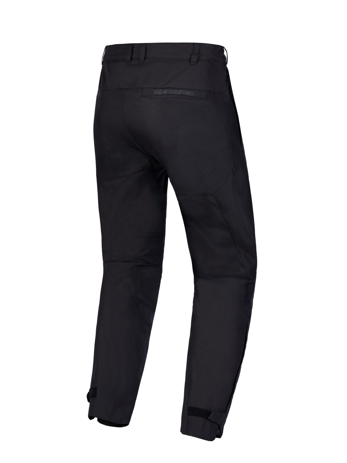 Alpinestars C-1 Waterproof Pants, Urban Motorcycle Pants, Black, featuring a durable polyfabric shell and belt-loop waist, rear view showing CE certified protection design