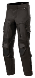 Alpinestars Halo Drystar®-byxor, svarta motorcykelbyxor för äventyr och touring, med stora ventilationspaneler på låren, förstärkt knäskydd, fickor med dragkedja och hållbar textilkonstruktion för användning under flera säsonger
